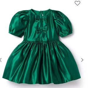 Janie and Jack Satin Bow Dress - Green